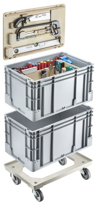 TECHNOCRAFT Werkzeugkiste Pro Flex 170 tlg. , 2 Kunststoffkisten + 1 Rollwagen - Schlüsselwerkzeuge