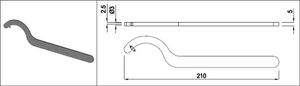 Montageschlüssel aus Stahl 210 x 5 mm - INOXTECH-Handlauf-/Geländer-System
