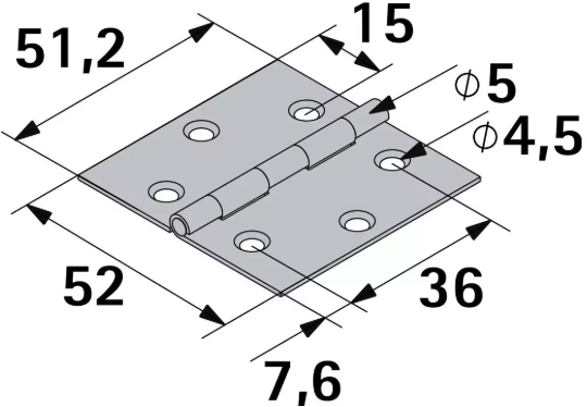 Hettich Scharnier Stahl schwarz, 50 x 50 x 1mm, à 2 Stk - Diverse Möbelbeschläge und Zubehör