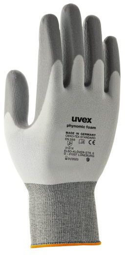 UVEX Arbeitshandschuh phynomic FOAM Gr. 6, weiss/grau, Art. 60050 - Arbeitsschutz