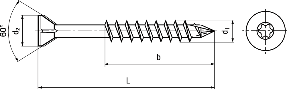 SK SPAX® Dielenschraube CUT I-6r Te St WIROX® BN20001 3,5 x 35 / 20 (T10) - Bossard Schrauben