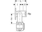 Doppelanschlusswinkel 90° 20mm-1/2"-25mm 620.832.00.1 - Geberit FlowFit-Rohre/Formstücke