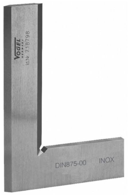 VOGEL Haarwinkel, ohne Anschlag 100 x 70mm, gehärtet, INOX, DIN875/00 - Winkelmessen