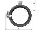 BSA mit Gummi und Muffe M8/10 39309 50 - 54 mm - Flamco-Rohrschellen