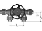 Verteilventil 4-fach 16 x 3/4" 5445.610 Eingang von hinten mit Aussengewinde - JRG Sanipex-Rohre und Formstücke