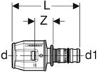 Übergang 25mm-26mm 652.673.00.1 auf Mepla - Geberit-Push Fit-Formstücke