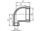 Inox-Winkel 90° IG/IG 3/4"- 3/8" 1090 - Rostfreie Gewindefittings