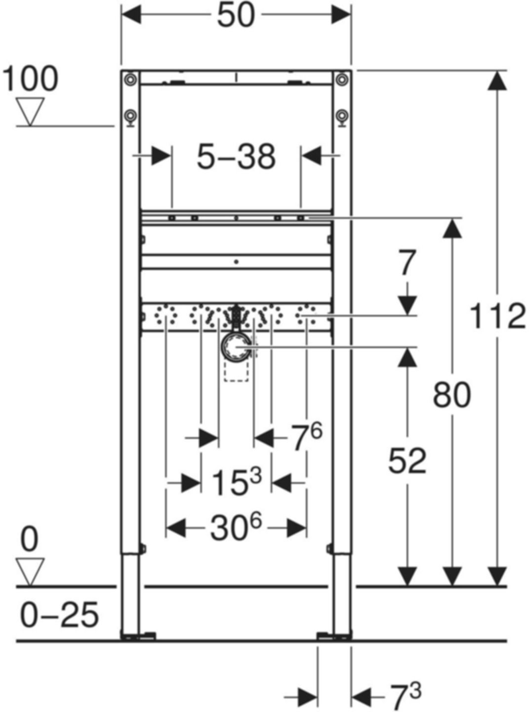 Element für Waschtisch m. Einlocharmatur Typ 112 111.426.00.2 - Geberit-Duofix