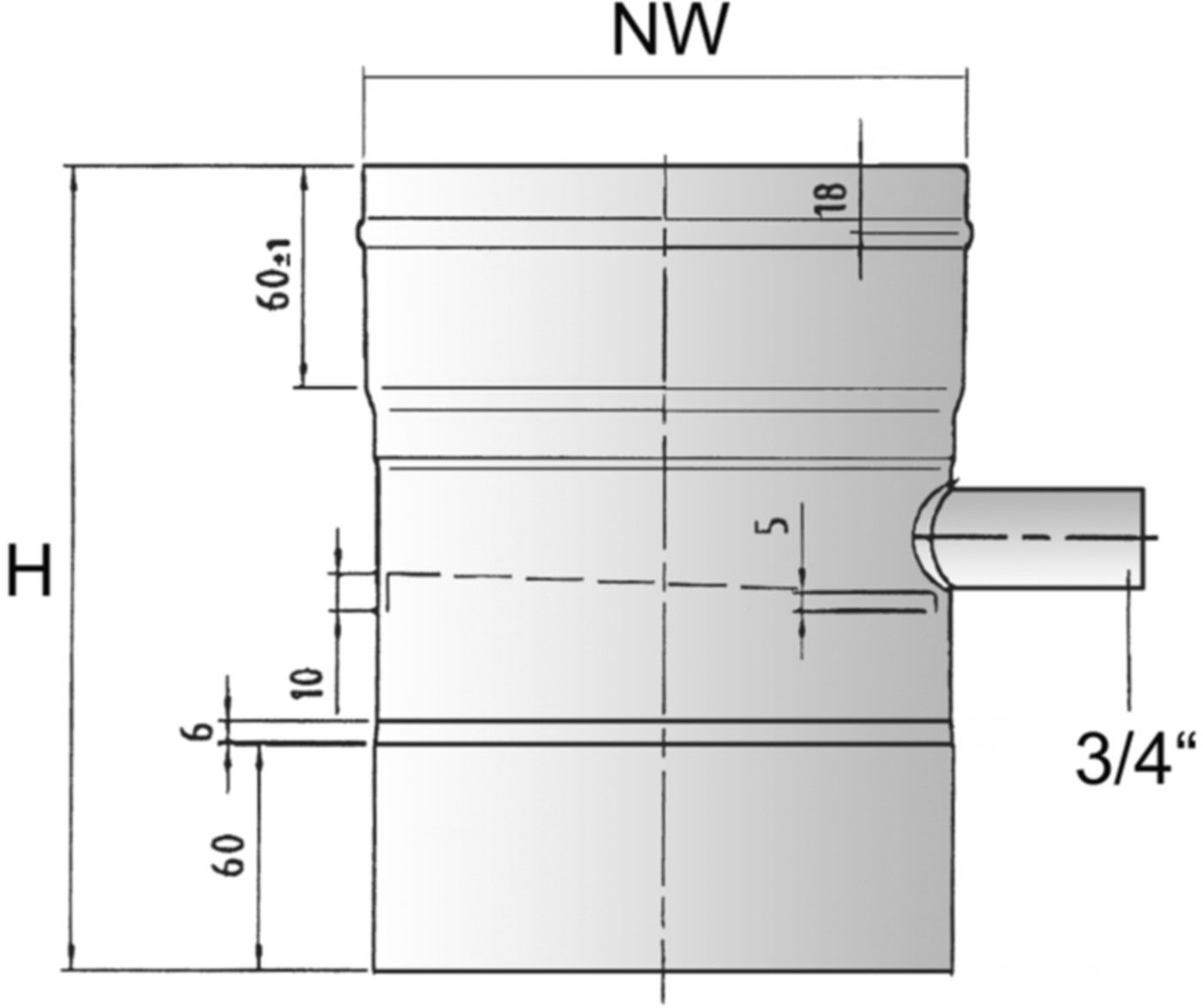 Alkon Kaminboden mit Auslauf d 100 mm 6KKBA100 - Kaminsystem V4A einwandig