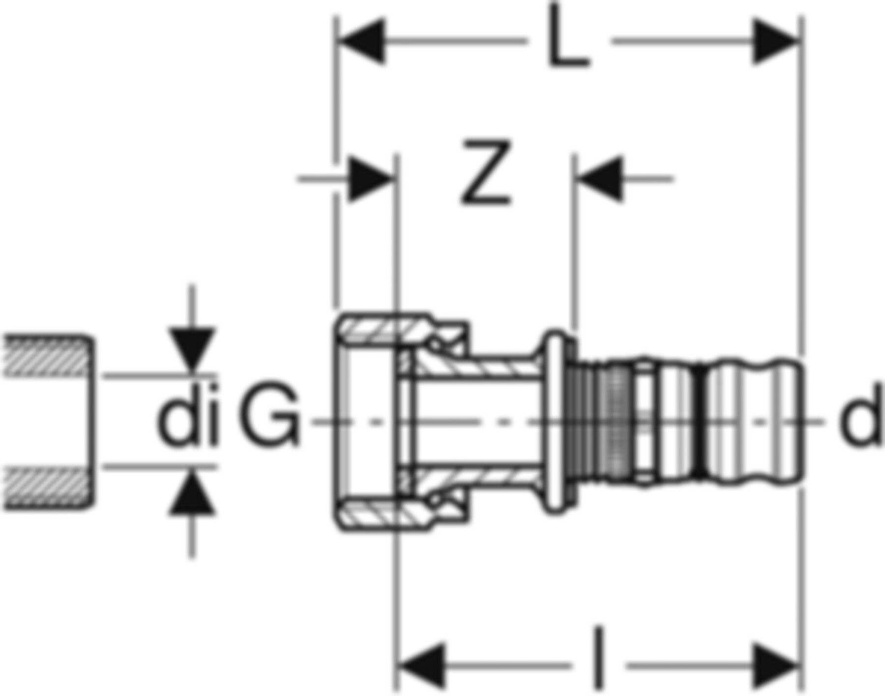 Übergangsverschraubung 20mm-11/8" mit Überwurfmutter Rotguss 602.581.00.5 - Geberit-Mepla-Formstücke