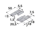 Hettich Möbelband Links, vernickelt, 50 x 40mm, à 2 Stk - Diverse Möbelbeschläge und Zubehör