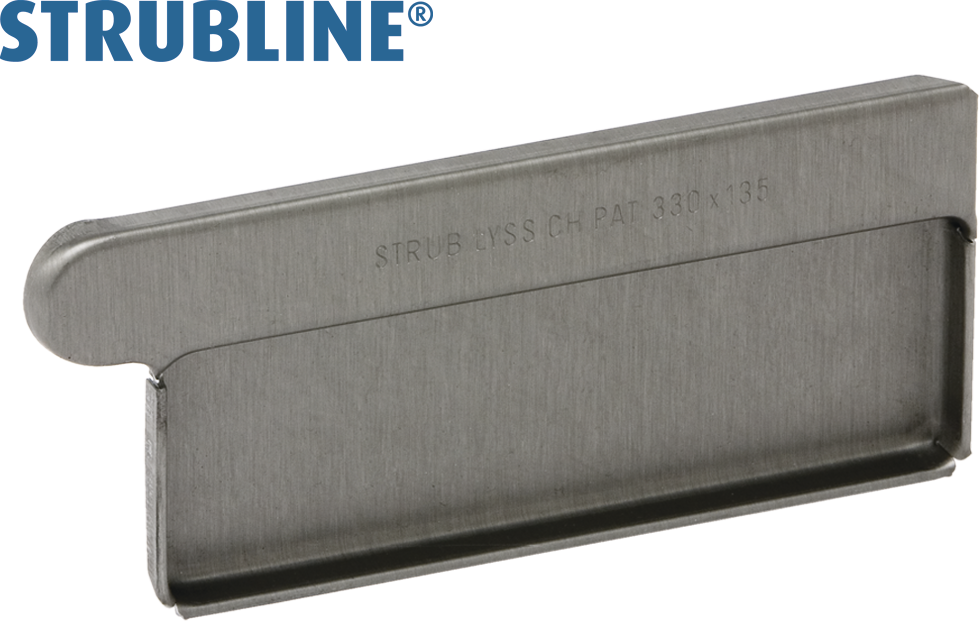 Anklemmboden links eckig 330 mm 129 "Strubline" - Zink vorbew. Spenglereihalbfabrikate