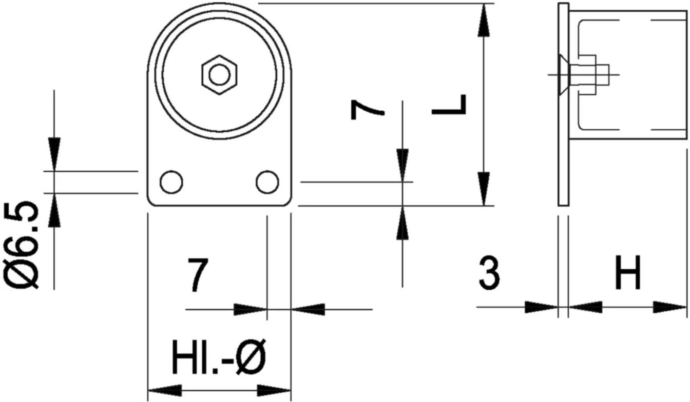 Handlaufsteckrohr mit eins eck Wandpl 33.7 mm geschliffen 126838 - INOXTECH-Handlauf-/Geländer-System