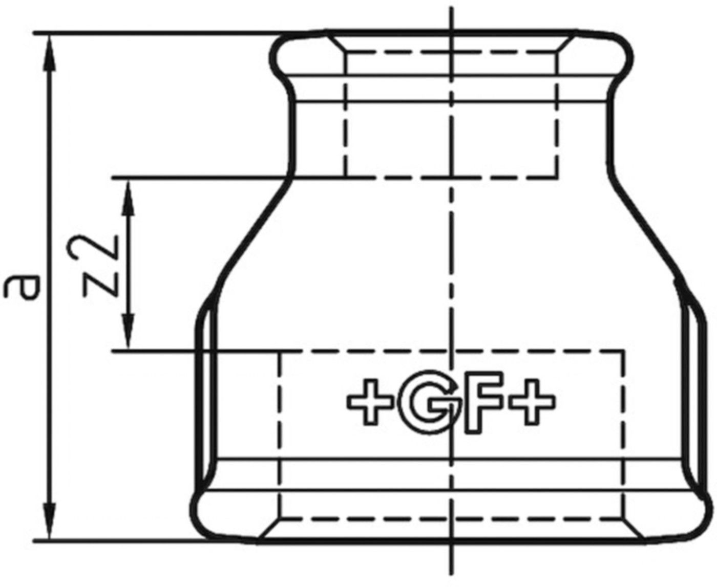 Muffe red. 240 V 21/2"- 1" 770 240 239 - GF verz. Tempergussfittings