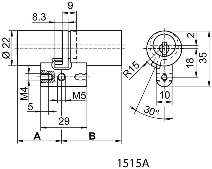 KABA 8 Doppelzylinder Typ M1515A 27.5/42.5, mit 3 Schlüssel - Kaba 8, Lagerprodukt