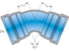 Muffe-Muffe-Bogen MMK 45° System BLS DN 400 - Frischhut Steckmuffenformstücke