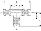 T-Stück egal 75mm 620.087.00.1 - Geberit FlowFit-Rohre/Formstücke