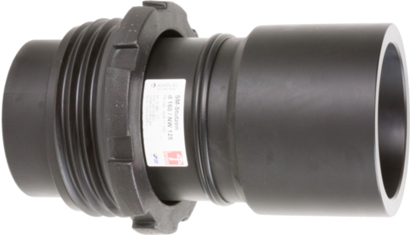 Übergang Guss/PE100 S8 PN 10 DN 100 / d 125mm mit VR-Schraubring - Schraubmuffenübergänge