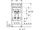 Element für Waschtisch 111.575.00.2 Typ 98, Standarmatur, Wasserstrecken - Geberit-Duofix