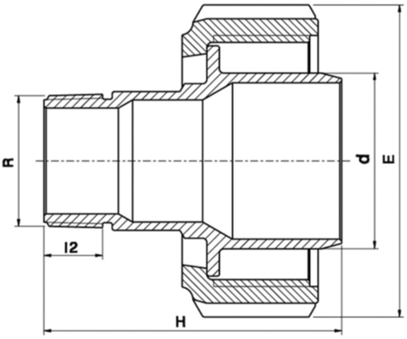 Messing Adapter mit AG 7270 d 63mm- 1 1/4" - Plasson-Klemmfittinge