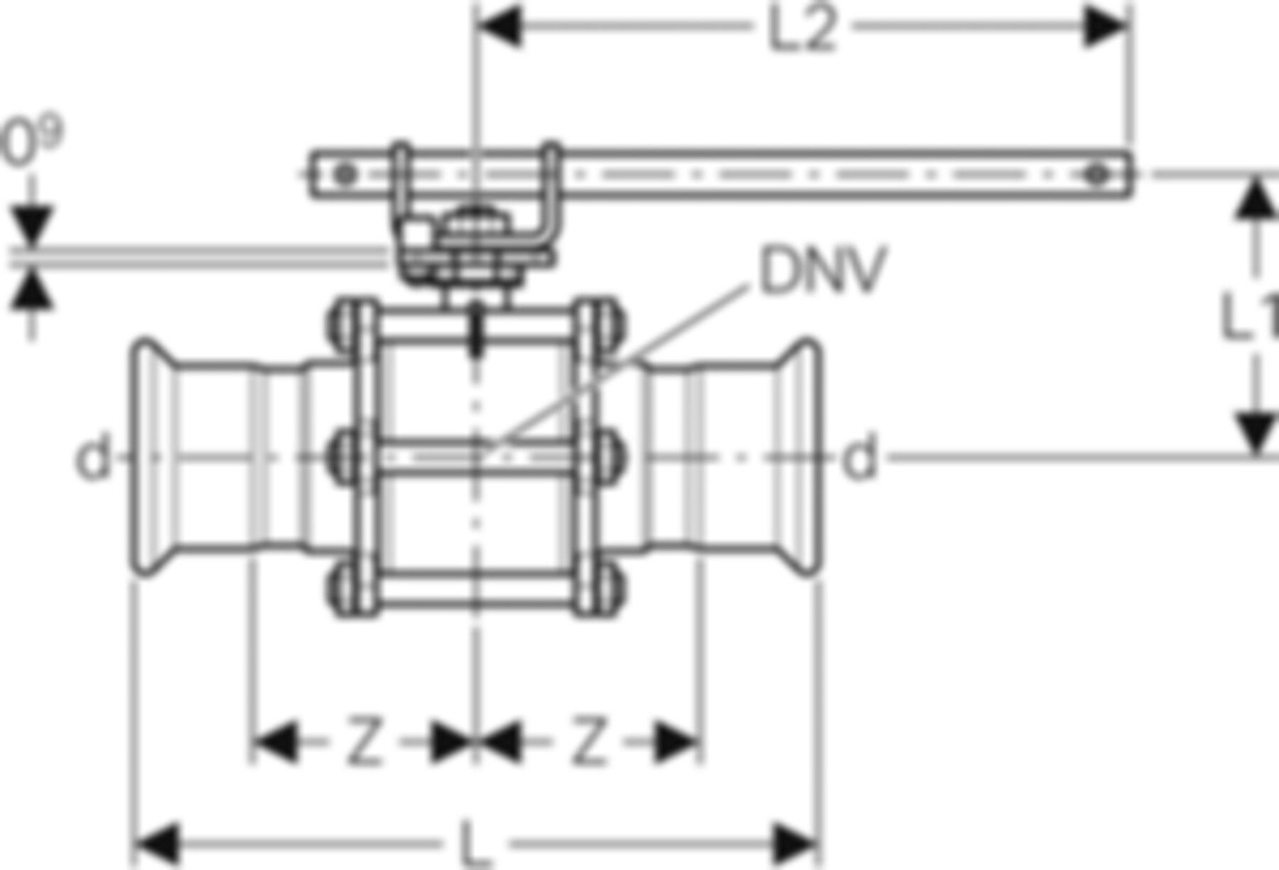 Kugelhahn geflanscht 42mm 92105 - Geberit Systemventile / Armaturen