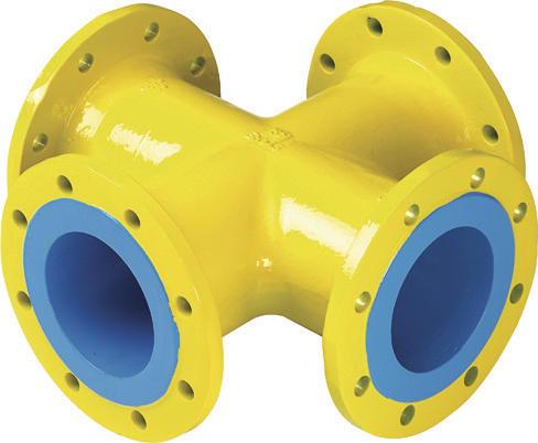 Flanschen-Kreuz-Stück Gas PN 5 8525 DN 125 - Hawle Flanschformstücke