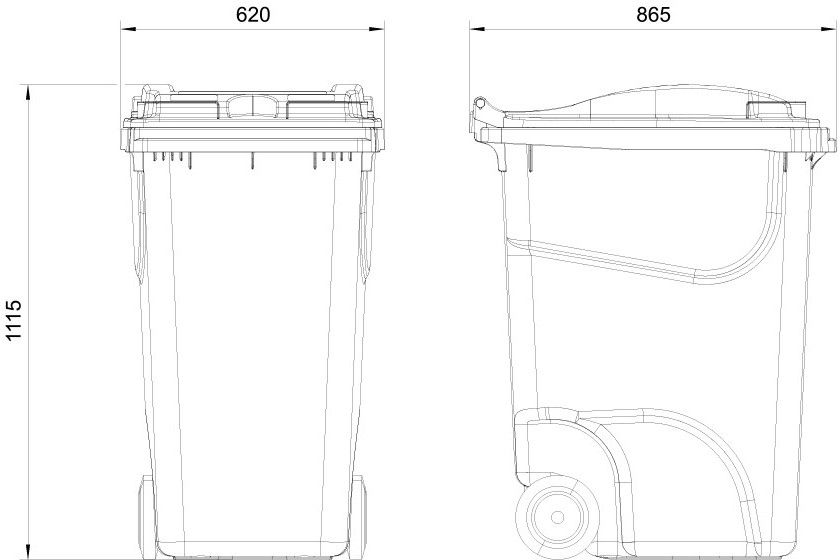 Kleincontainer aus Polyethylen 360l, anthrazit - Container