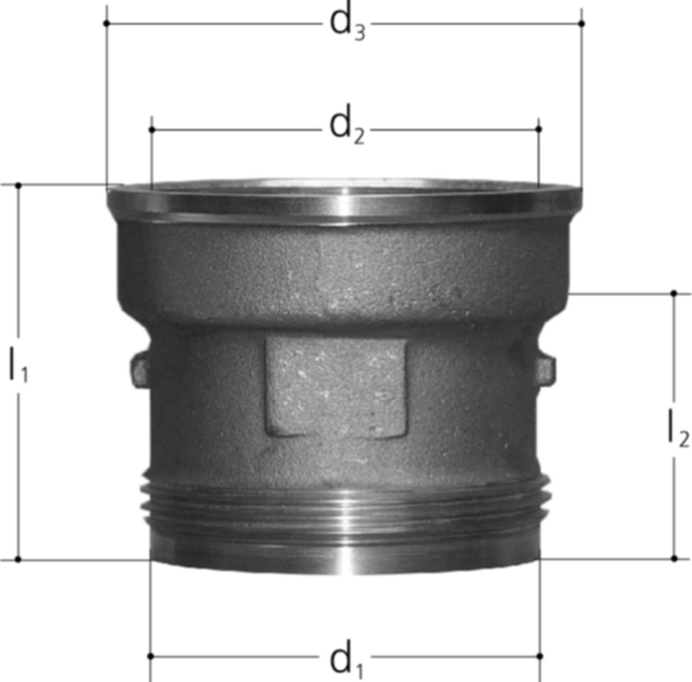 Verlängerung KOAX DN20 IG-AG G 2" 5456.007 - JRG Sanipex-Rohre und Formstücke