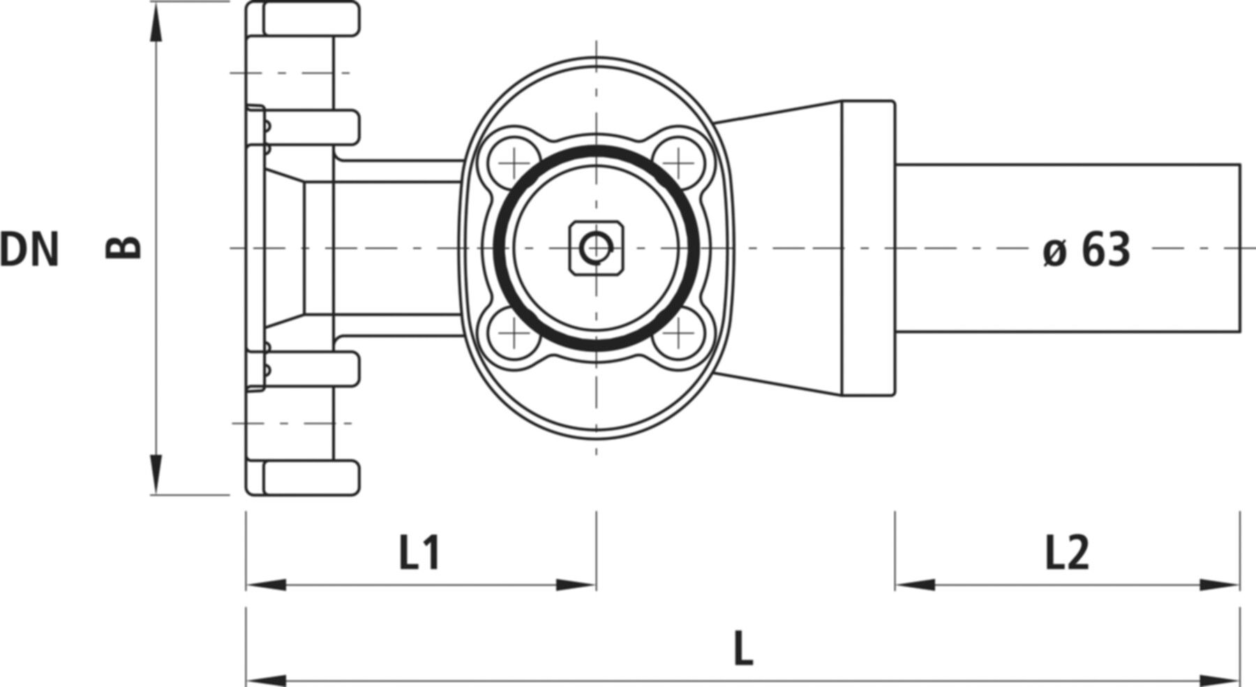 Universal-Schieberschelle d 63mm 2727 für Doppelbügel DN 100-500 - Hawle Hausanschluss- und Anbohrarmaturen