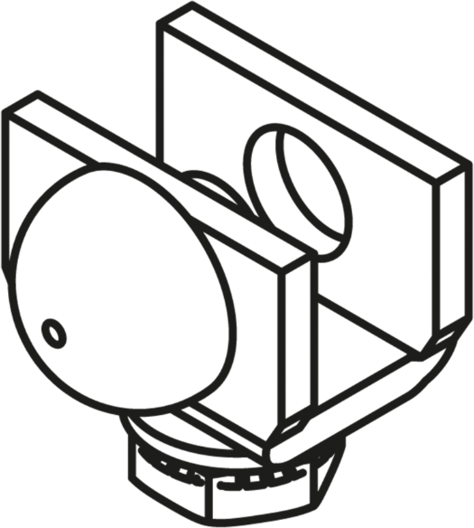 HAWA-PORTA Schienenstopper, Porta 300, Stahl verzinkt, für einflügl. Türen mit 1 Gummipuffer - Schiebetür- und Schiebetorbeschläge