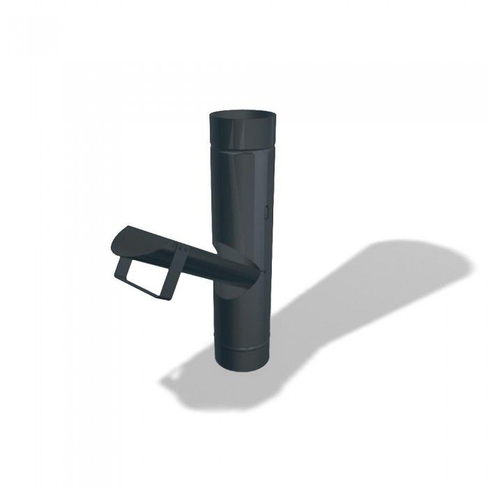 Regenklappe mit herausnehmbarem Laubsieb L 400 mm Ø120 mm P.10 anthrazit 203060 - PREFA Dachentwässerungssysteme