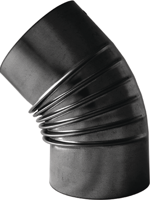 Bogen schwarz 60° 8R 150mm 808 - Ofenrohre und Zubehör