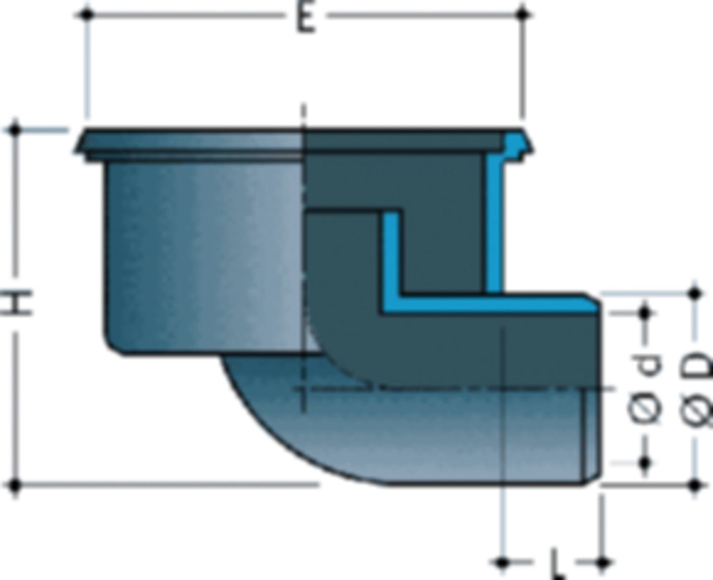 Nicoll 110/250mm dunkelgrau Auslauf horizontal - Bodenabläufe Nicoll
