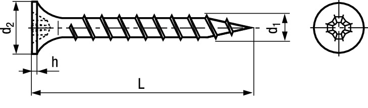 Schnellbauschr Grobgewind H St phos BN20595 Ø4,2x65 - Bossard Schrauben