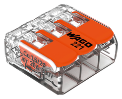 WAGO Steckklemme Compact 221 3-Leiter 0.14-4 mm², Pack à 12Stk. - Elektrozubehör