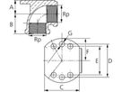 Deckenwinkel 8471 1/2" - Rotguss-Gewindefittings