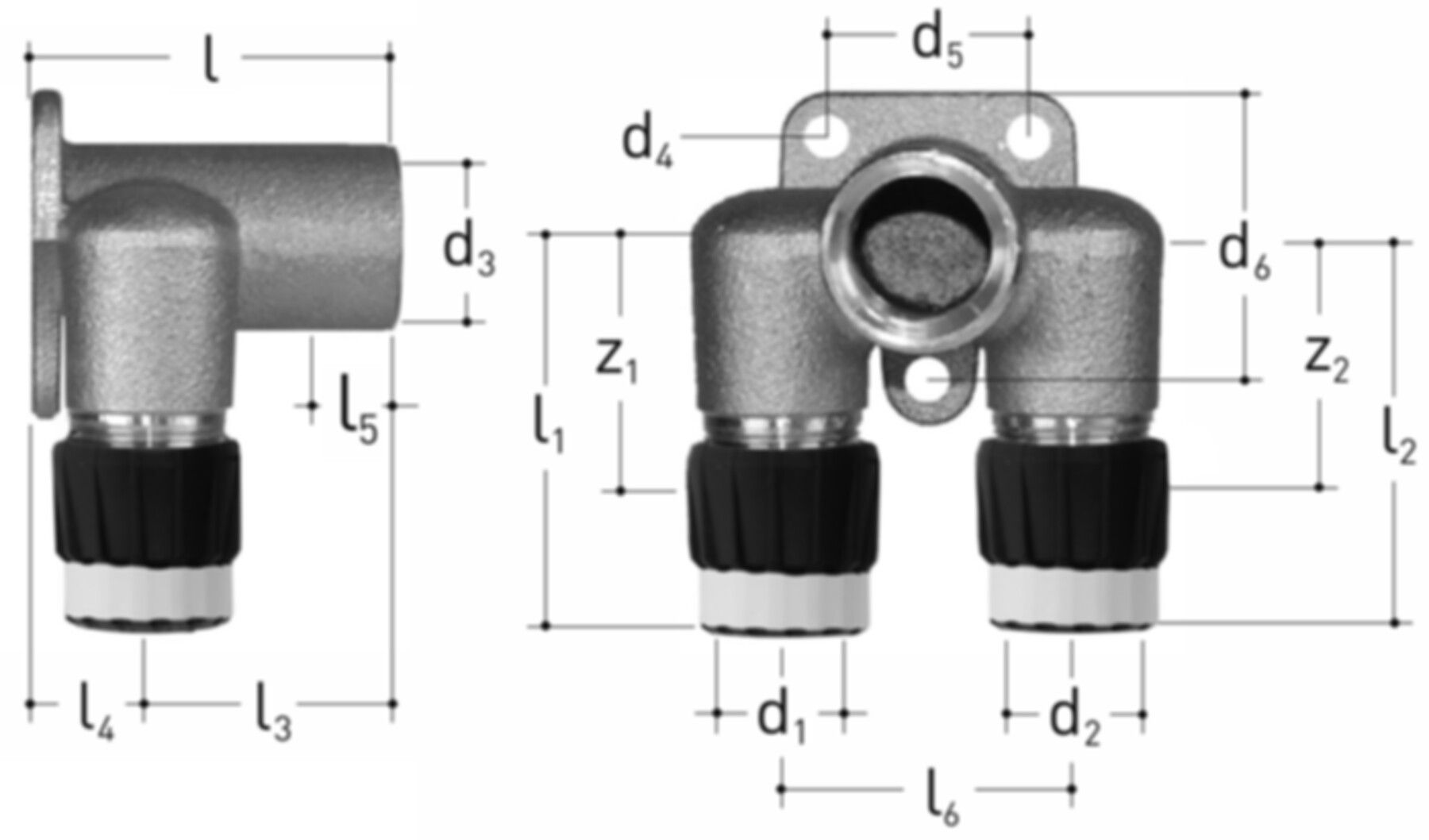 Armaturenanschl. Doppelt 4611.170 1/2"-20-20-50 - JRG Sanipex-MT-Formstücke/Rohre in Stg.