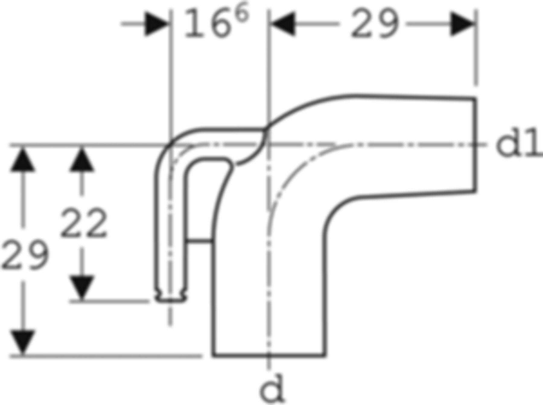 Tauchbogen d 135/150mm 388.000.16.1 - Geberit-PE-Formstücke