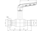 Press-Kugelhahnen lange Spindel Fullflow BF114011 DN 50 / 54mm - Ballofix/Broen-Armaturen