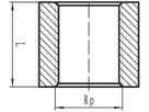 Schweissmuffe 1/2Hoch L= 11 mm 1/4" schwarz - Schweissmuffe,Rohrkappe,Siederohrdeckel