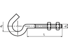 Waschseilhaken + 2 Mu St vzb BN54209 M10x85/25 - Bossard Schrauben
