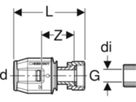 Übergangsverschraubung 25mm- 1" 652.583.00.1, Überwurfmutter Rotguss - Geberit-Push Fit-Formstücke