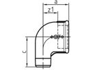 Winkel red. AG 92 V 3/4"- 1/2" 770 092 217 - GF verz. Tempergussfittings