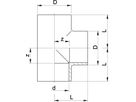 T 90° egal mit 3 Muffen 10 mm 721 200 103 - GF Hart PVC-U Formstücke