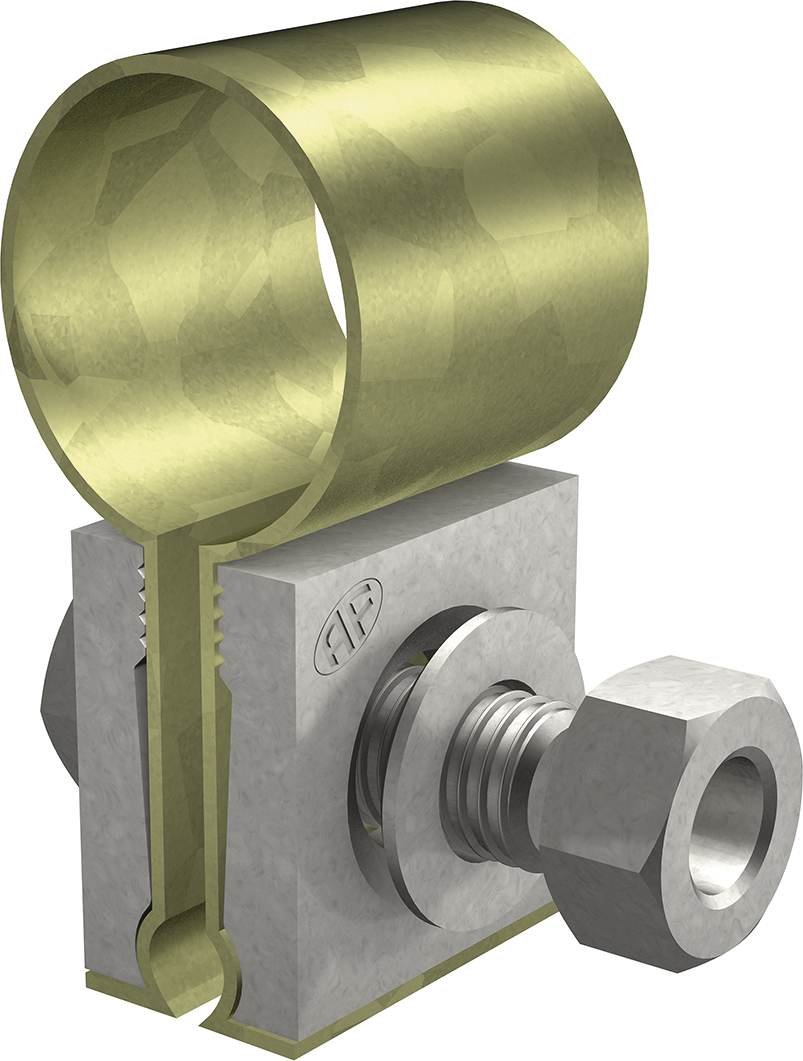 Rohr-Kontaktbride 11/2" Kupfer verz. 6-9 AF 285.030.207 / AV 9 - AF Blitzschutzprogramm