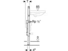 Element für Waschtisch 111.574.00.2 Typ 98, Standarmatur, Wasserzählerstr. - Geberit-Duofix