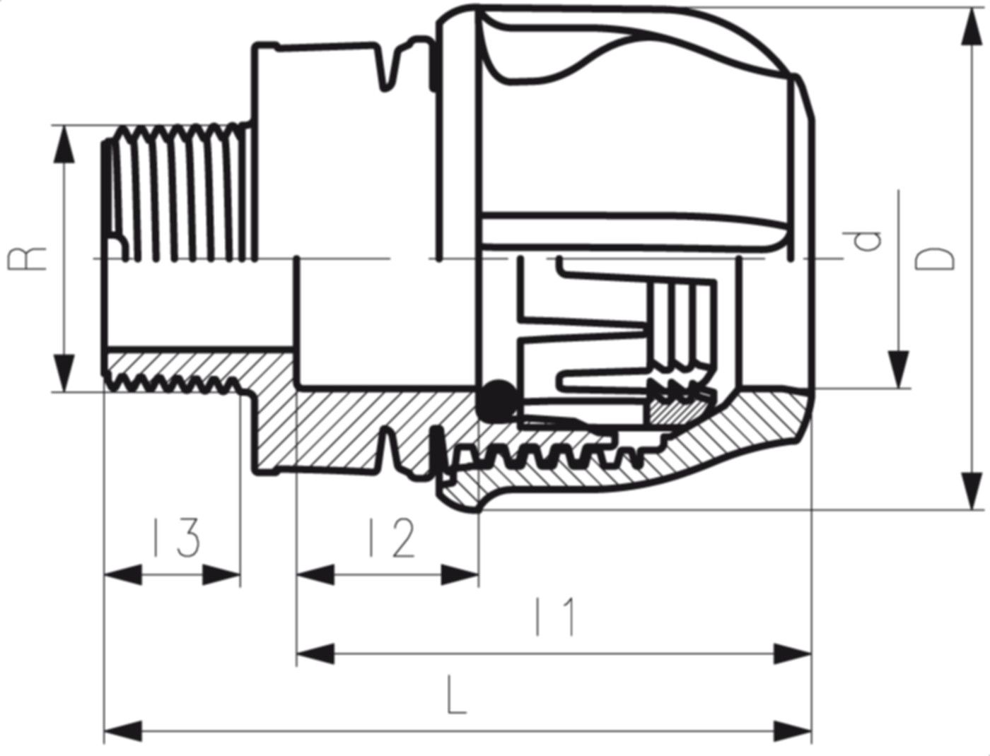 Übergangskupplung mit Aussengewinde d 25mm - 1" 158 400 128 - GF iJoint-Klemmverbinder