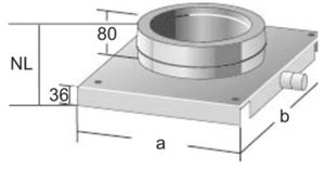 Alkon Fussteil für Wand-/Bodenmontage 6KDFT080 d 80 mm - Kaminsystem V4A doppelwandig