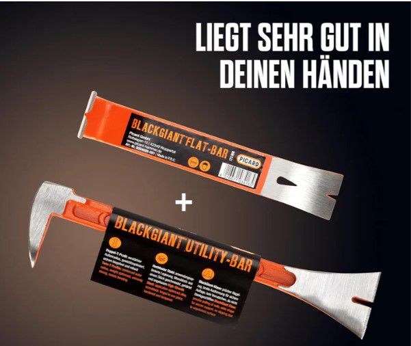 PICARD Nageleisen BlackGiant® Twin Set 1x Flat-Bar 175 mm +1 x Utility-Bar 250 mm - Spenglerwerkzeuge