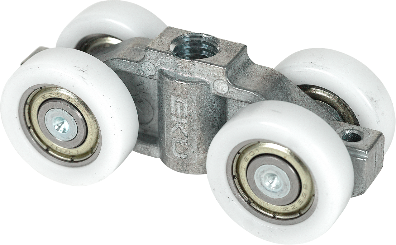 HAWA-PORTA Laufwagen, Porta 100, Kugellager Gehäuse aus Zinkguss, Kunststoffrollen weiss - Schiebetür- und Schiebetorbeschläge